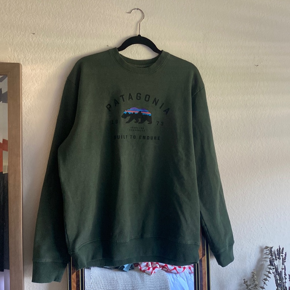 Patagonia green crewneck sweatshirt